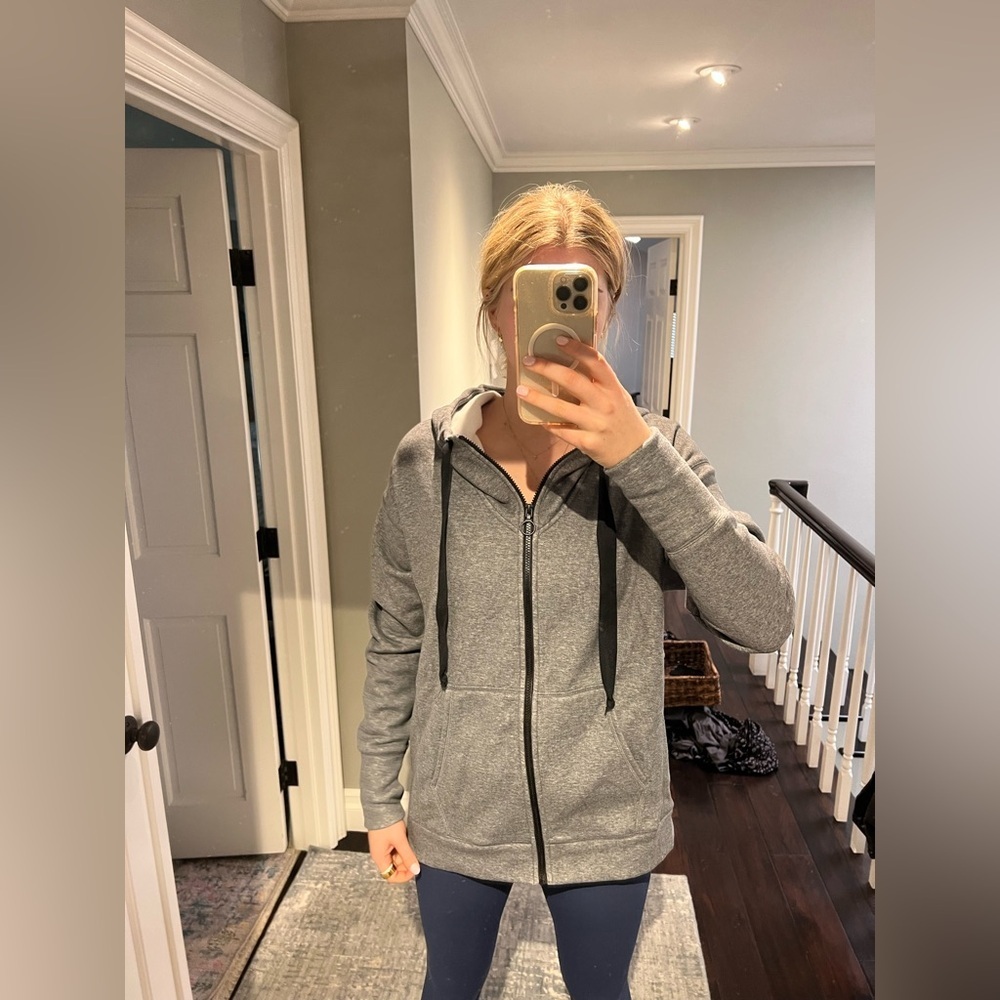 Fabletics Charcoal Zip-Up Hoodie